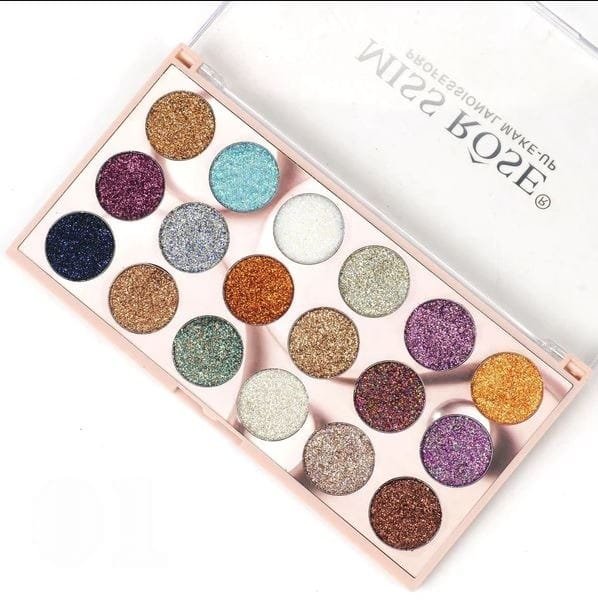 Miss Rose 18 Colors Glitter Waterproof Matte Long Lasting Eyeshadow Palette Durable Stylish - Image 2