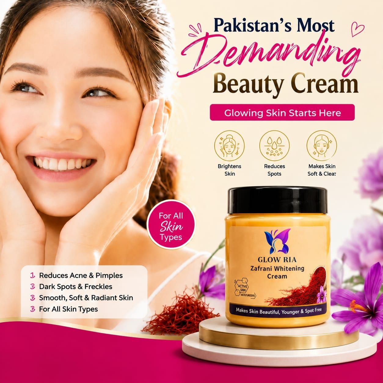 Zafrani Full Body Whitening Cream 500g Premium Skin Care With Natural Saffron For Radiant Glow - Image 2